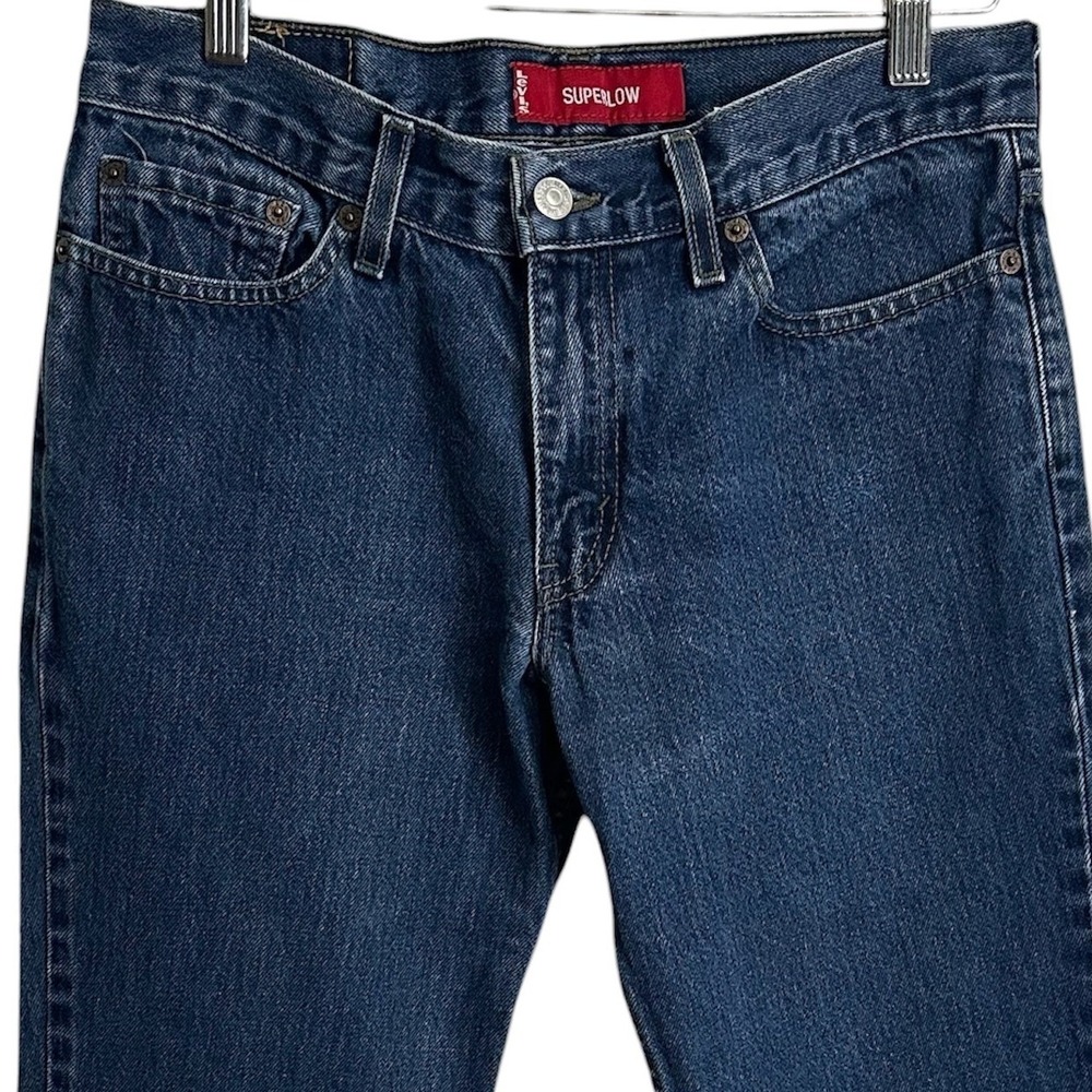 Levi's 518 Super Low Bootcut Jeans Woman Size 9 JR M Dark Wash Denim Y2K Vintage - Picture 4 of 10